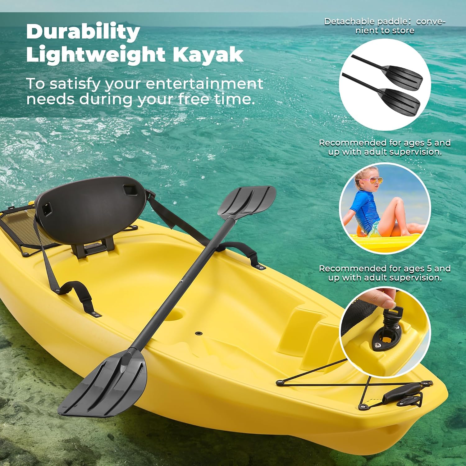 Kayak avec pagaie 6,5 pieds, b - Fishing Kayak Paddle avis et prix
